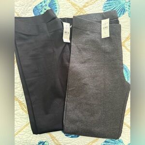 LOFT Charcoal and Black Leggings